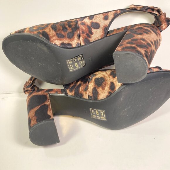 J Renee Leopard Print Open Toe Shoes Size 8M - Picture 4 of 7